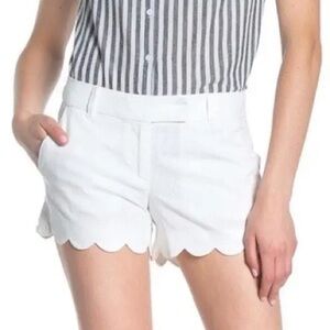 Loft White Scalloped Hem Women Shorts